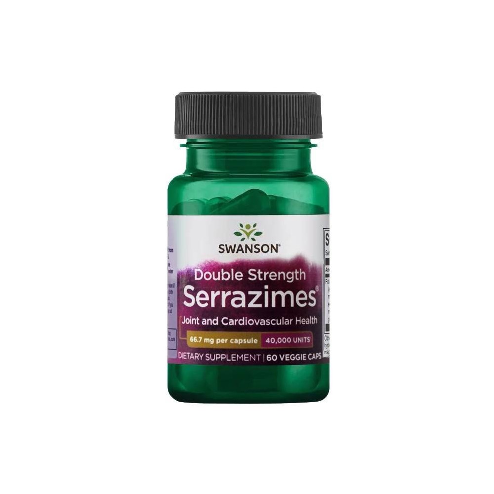 Swanson Serrazimes, 40 000 Units - 60 Capsule Beneficii Serrapeptase: poate ajuta la promovarea sanatatii oaselor si articulatii