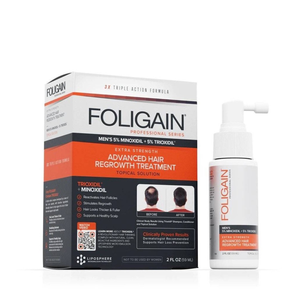 FOLIGAIN Regenerare par barbati 5% Minoxidil & 5% Trioxidil® 59ml Tratament eficient pentru regenerarea parului cu Minoxidil+Tri FOLIGAIN Regenerare par barbati 5% Minoxidil & 5% Trioxidil® 59ml Tratament eficient pentru regenerarea parului cu Minoxidil+Tri