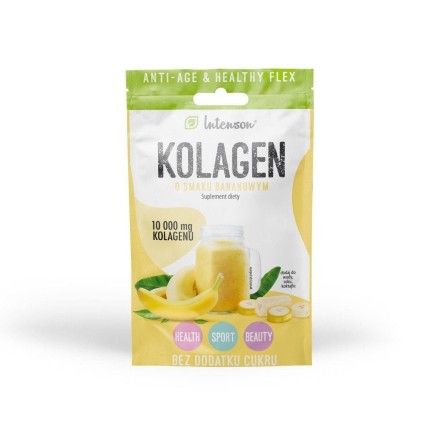 Intenson Colagen hidrolizat 1 pliculet 10.000 mg aroma Banana Beneficii Colagen Hidrolizat: reduce liniile fine si ridurile, imb