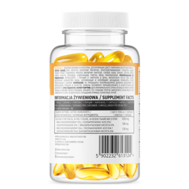 Omega 3 1000mg 180 Capsule, OstroVit Omega 3 ulei de peste beneficii: ofera un raport de 3:2 bazat pe dovezi de EPA:DHA, promove