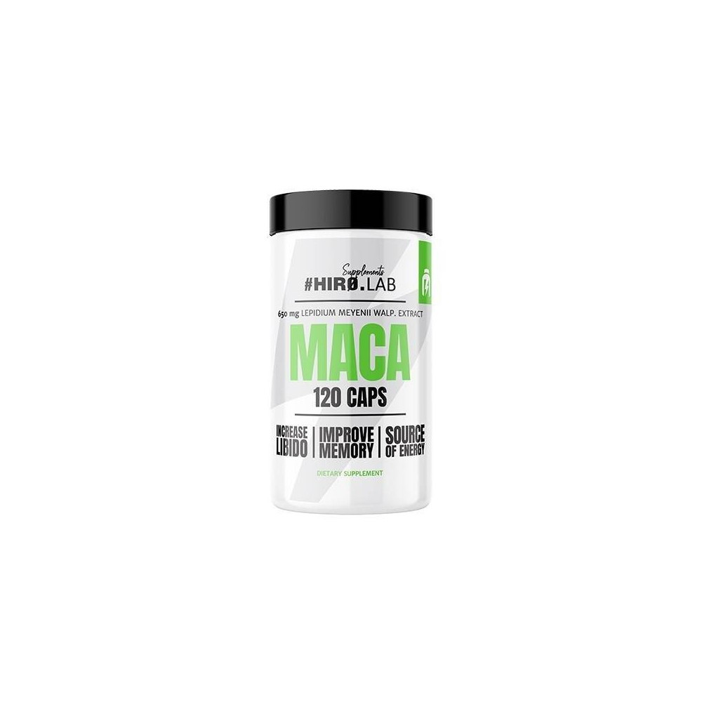 HiroLab Maca - 120 Capsule Beneficii Maca: ajuta la cresterea libidoului, benefic in reducerea disfunctiei erectile, benefic in HiroLab Maca - 120 Capsule Beneficii Maca: ajuta la cresterea libidoului, benefic in reducerea disfunctiei erectile, benefic in