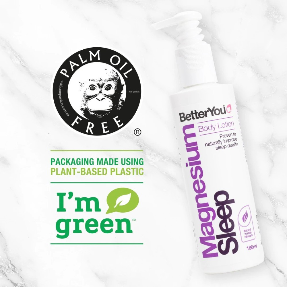 BetterYou Magnesium Sleep Lotion 180 ml (lotiune de magneziu pentru somn) BENEFICIILE LOTIUNII DE MAGNEZIU PENTRU SOMN- 5 ml fur