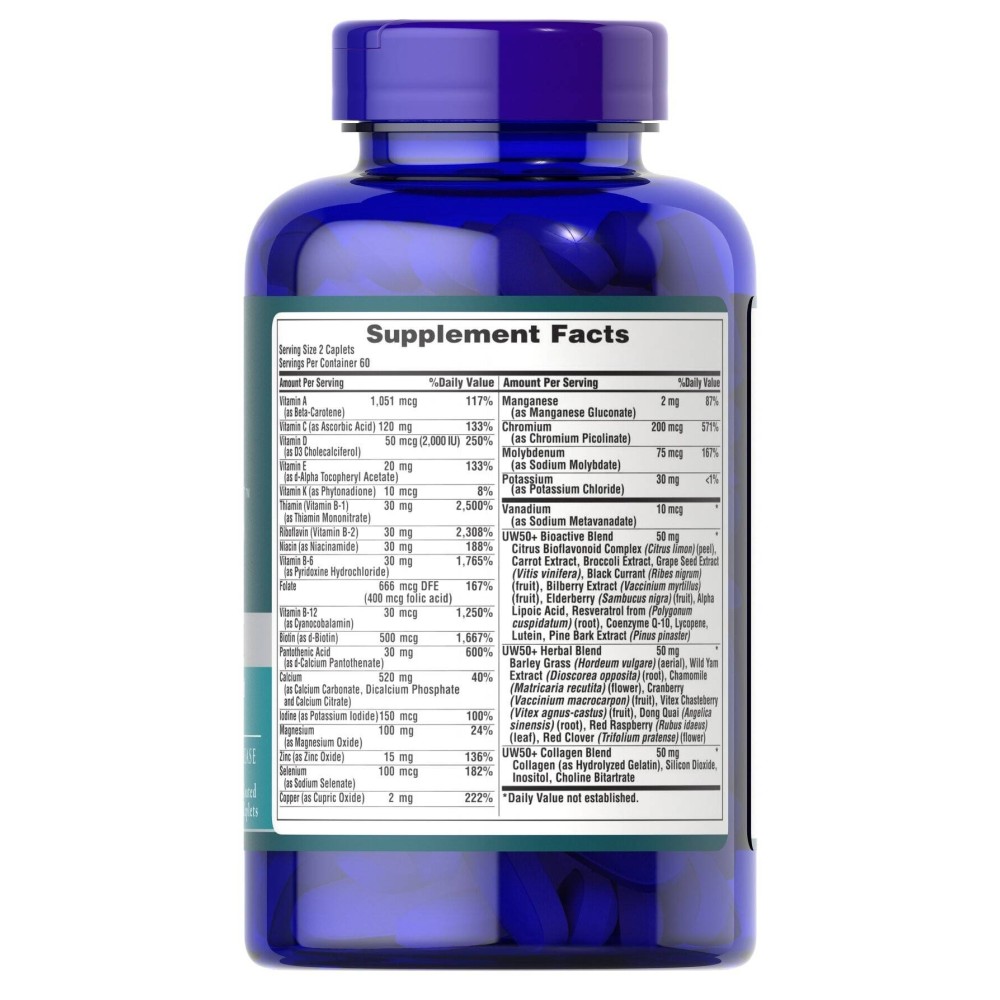 Puritan Pride Ultra Woman 50 Plus Zinc - 60 Capsule (Multivitamine pentru femei peste 50 de ani) BENEFICII ULTRA WOMAN 50 +-: o 