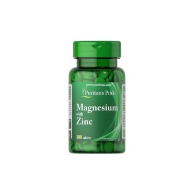 Puritan Pride Magnesium & Zinc - 100 Tablete BENEFICII MAGNEZIU &amp; ZINC: magneziul ajuta la crampele picioarelor si la functi