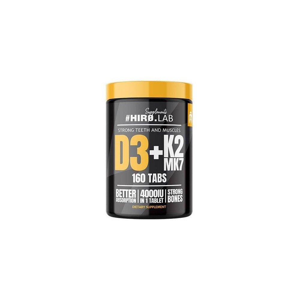 Vitamina D3 4000IU + K2 MK7 - 160 Tablete, HiroLab D3 + K2 MK7 beneficii: mentine sanatatea oaselor, ajuta la reducerea stresulu Vitamina D3 4000IU + K2 MK7 - 160 Tablete, HiroLab D3 + K2 MK7 beneficii: mentine sanatatea oaselor, ajuta la reducerea stresulu