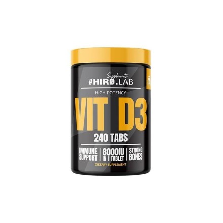 Vitamina D3 8000IU 240 Tablete, HiroLab VITAMINA D3 8000 ui beneficii: mentine sanatatea oaselor, amelioreaza mai multe boli, aj