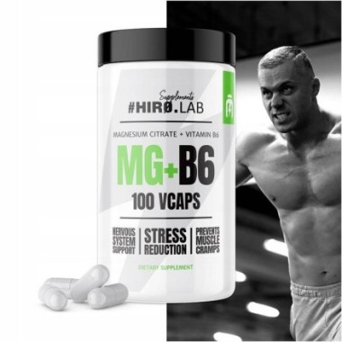 HiroLab Magnesium Citrate + Vitamin B6 - 100 Capsule BENEFICII MAGNEZIU CITRAT SI VITAMINA B6: minimizeaza slabiciunea corpului 