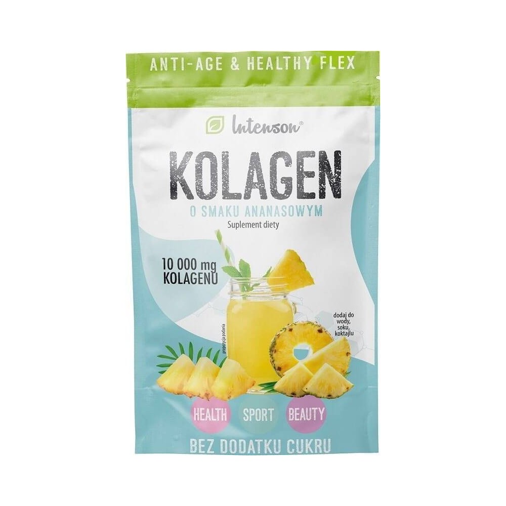 Intenson Colagen hidrolizat 1 pliculet 10.000 mg aroma Ananas Beneficii Colagen Hidrolizat: reduce liniile fine si ridurile, imb Intenson Colagen hidrolizat 1 pliculet 10.000 mg aroma Ananas Beneficii Colagen Hidrolizat: reduce liniile fine si ridurile, imb