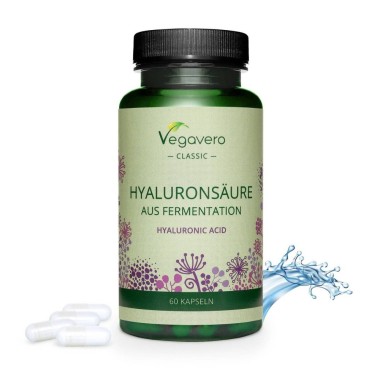 Acid Hialuronic 600mg 60 Capsule, Vegavero Acid Hialuronic Beneficii: umplerea ridurilor, reduce aspectul ridurilor, repararea p