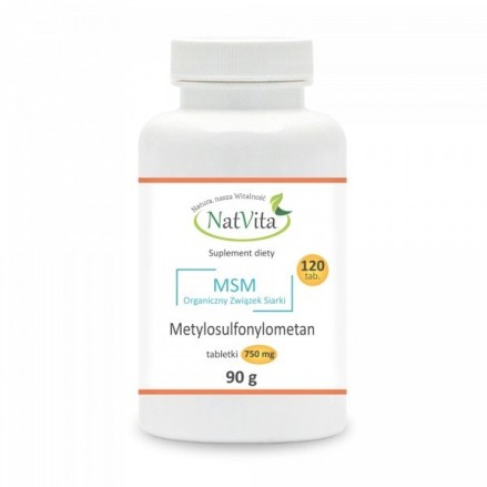 NatVita MSM Sulfur Organic 750 mg - 120 Tablete Beneficii MSM- ajuta in reducerea durerilor in artrita reumatoida, osteoartrita,