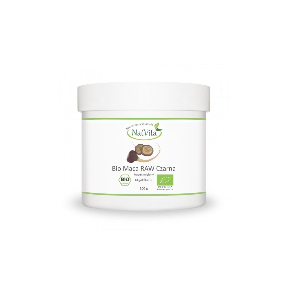 NatVita Maca Bio Raw neagra 100g BENEFICII MACA- ajuta la cresterea libidoului, benefic in reducerea disfunctiei erectile, benef
