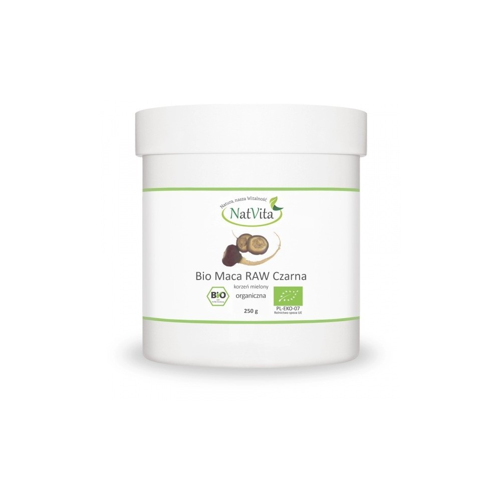 NatVita Maca Bio Raw neagra 250 g BENEFICII MACA- ajuta la cresterea libidoului, benefic in reducerea disfunctiei erectile, bene