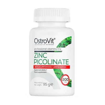 OstroVit Zinc Picolinate 200 Tablete LIMITED EDITION (editie limitata) Beneficii Zinc: se absoarbe usor in organism, imbunatates