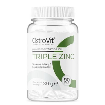 OstroVit Triple Zinc, 15 mg - 90 Capsule Beneficii Zinc: reglarea proceselor metabolice si a activitatii enzimelor din organism,