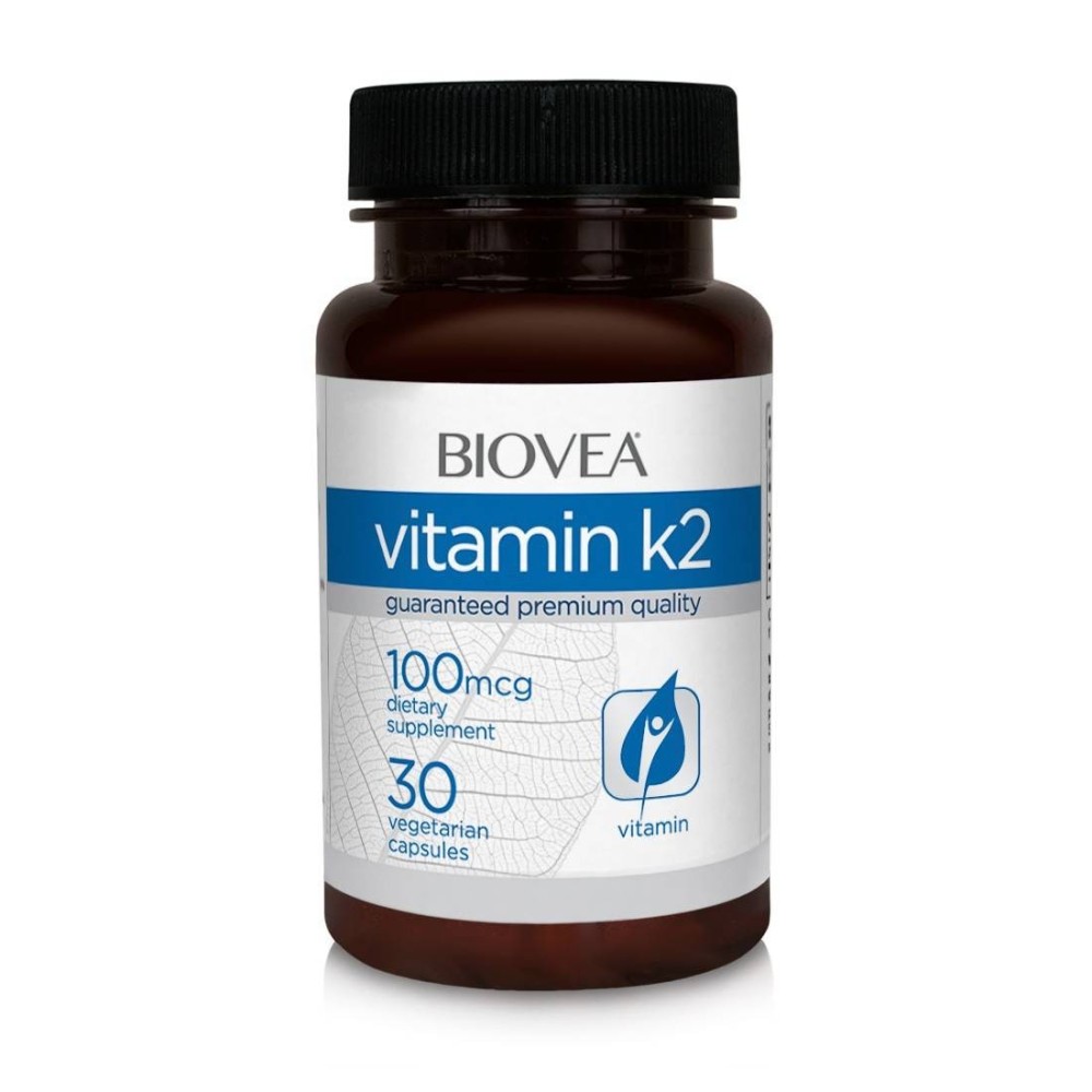 Biovea Vitamina K2 100mcg 30 Capsule Beneficii Vitamina K2: este benefica in ameliorarea bolilor de inima, intareste oasele, ame Biovea Vitamina K2 100mcg 30 Capsule Beneficii Vitamina K2: este benefica in ameliorarea bolilor de inima, intareste oasele, ame