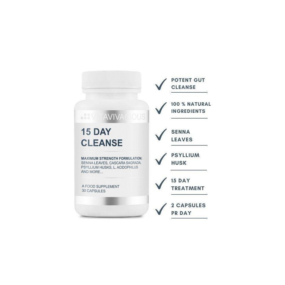 Vitaviva 15 Day Cleanse (detoxifiere timp de 15 zile) BENEFICII formulă de putere maximă care conține mai multe laxative natural