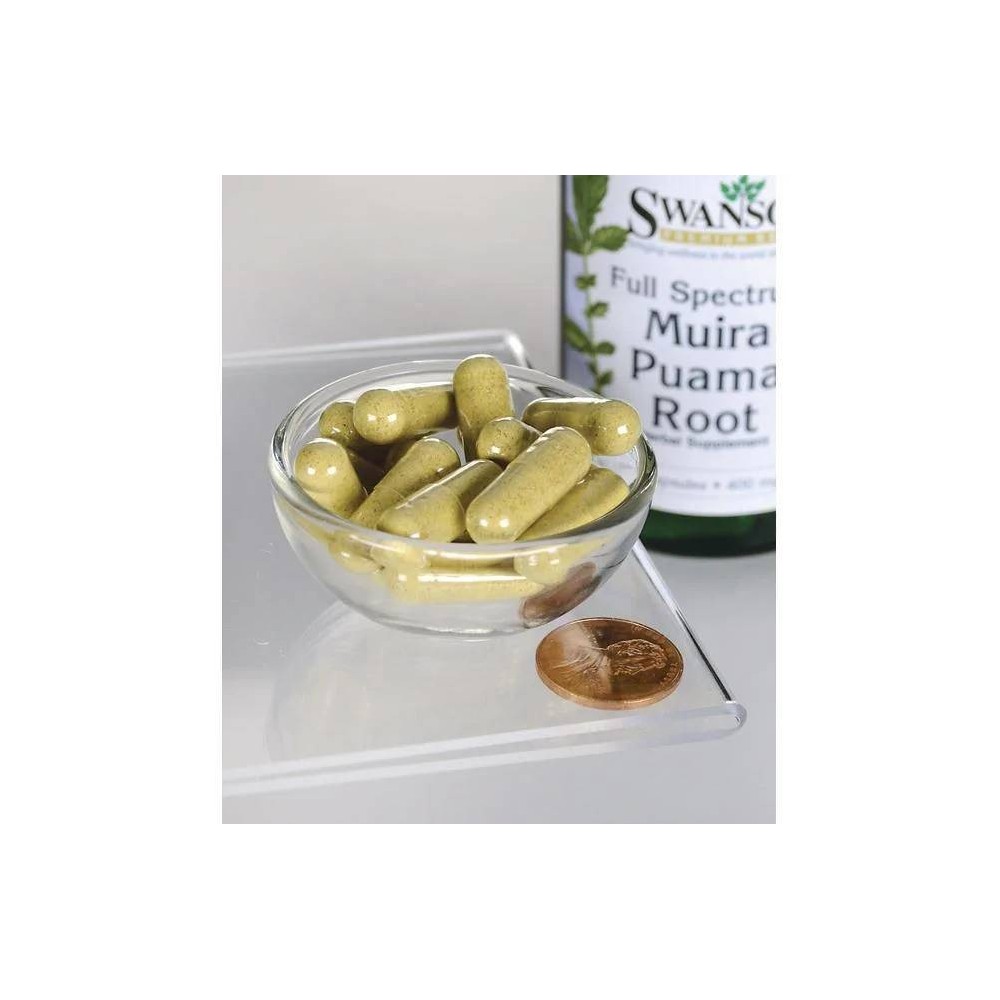 Swanson Muira Puama, 250 mg (10:1) - 60 Capsule Beneficii Radacina Muira Puama: imbunatateste functia erectila, faciliteaza cres