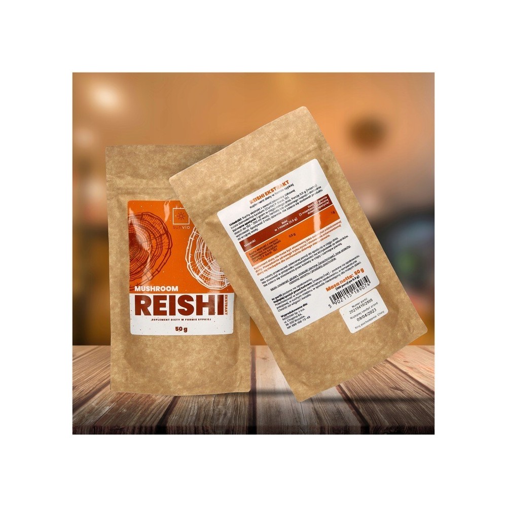 ViVio Reishi Mushroom Extract 10:1 - 50g Beneficii Reishi- intareste sistemul imunitar, lupta impotriva oboselii si a depresiei,
