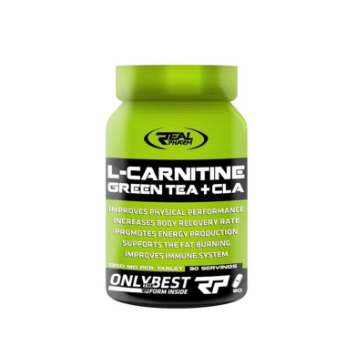 Real Pharm, L-Carnitine Green Tea+CLA - 90 Capsule BENEFICII - arderea rapida si eficienta a tesutului adipos acumulat in corpul