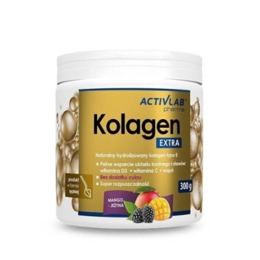 ActivLab, Kolagen Extra pulbere - 300 grame - Mango Blackberry Beneficii: reduce liniile fine si ridurile, imbunatateste hidrata