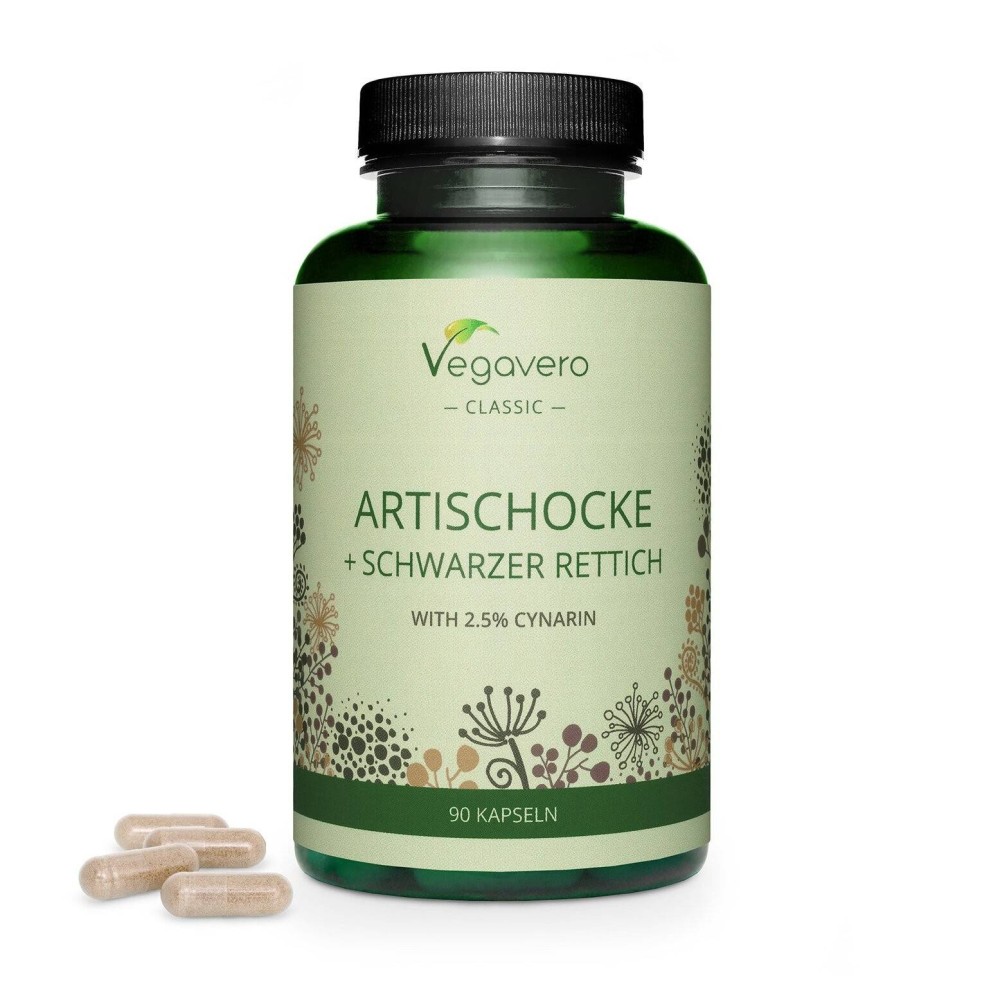 Vegavero Artichocke + Black Radish, 90 Capsule (Anghinare si Ridiche neagra) Beneficii: imbuntateste sanatatea inimii, regleaza Vegavero Artichocke + Black Radish, 90 Capsule (Anghinare si Ridiche neagra) Beneficii: imbuntateste sanatatea inimii, regleaza