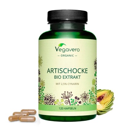 Vegavero Organic Artichoke 650 mg, 120 capsule (Anghinare) Beneficii Anghinare: imbuntateste sanatatea inimii, regleaza tensiune