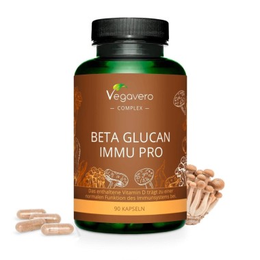 Vegavero Beta Glucan Complex 642 mg, 90 Capsule BENEFICII BETA GLUCAN: sprijina sistemul imunitar, scade colesterolul si imbunat
