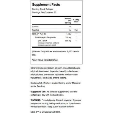 Swanson Omega 3 High Concentrate - 120 capsule BENEFICIILE OMEGA 3 ULEI DE PESTE: ofera un raport de 3:2 bazat pe dovezi de EPA: