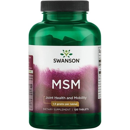 Swanson MSM 1500mg - 120 tablete BENEFICII MSM: Reduce inflamatia articulara, Permite muschilor si articulatiilor sa se ameliore