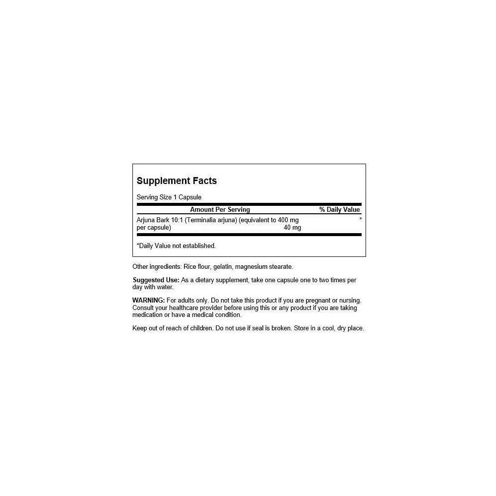Swanson Full Spectrum Arjuna Bark (10:1) Extract, 40 mg 60 capsule BENEFICII ARJUNA: ajuta la protejarea inimii impotriva hipert