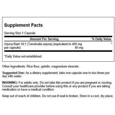 Swanson Full Spectrum Arjuna Bark (10:1) Extract, 40 mg 60 capsule BENEFICII ARJUNA: ajuta la protejarea inimii impotriva hipert