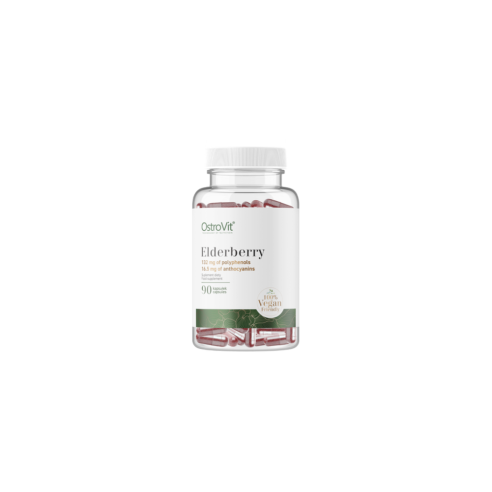 OstroVit Elderberry VEGE 90 capsule (Fructe de soc) OstroVit Elderberry VEGE este un set de 90 de capsule usor de inghitit care 