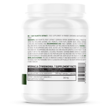OstroVit Saw Palmetto Extract pudra 100 grame BENEFICII SAW PALMETTO: ajuta in caz de prostatita, prostata marita, sustine sanat