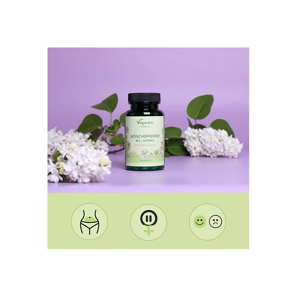 Vegavero Organic Vitex Agnus Castus, 180 Capsule BENEFICII Vitex Agnus Castus: contine un extract de fructe de vitex organic de 
