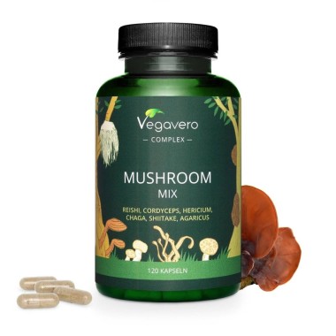 Vegavero Mushroom Mix, 120 Capsule (Mix de ciuperci) Ciupercile medicinale sunt cunoscute pentru densitatea remarcabila de nutri