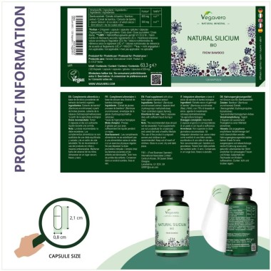 Vegavero Organic Silicium, 120 Capsule (Siliciu Organic) BENEFICII SILICIU: are un efect de intinerire asupra organismului, sust