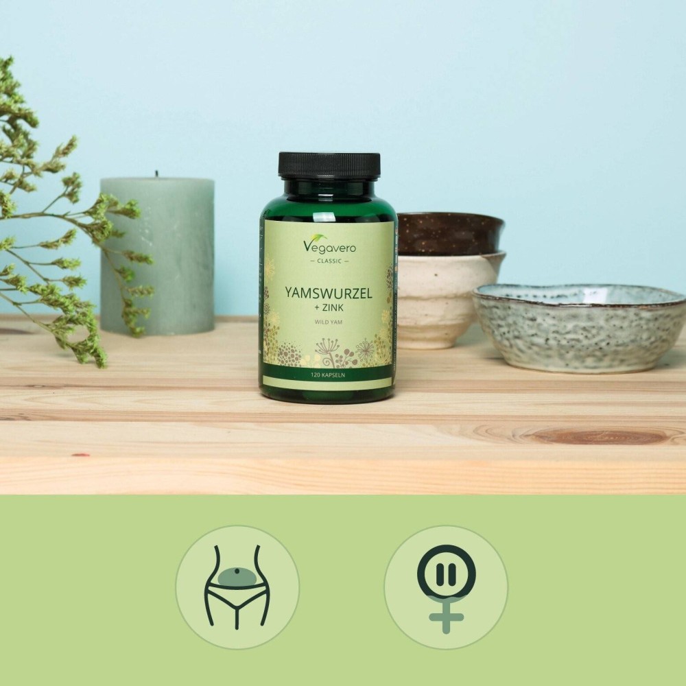 Vegavero Wild Yam Root, 120 Capsule (Ignama Salbatica) Beneficii ignama salbatica (Wild Yam): poate stimula productia de hormoni