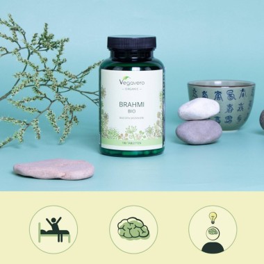 Vegavero Organic Bacopa Monnieri Brahmi, 750mg, 180 Tablete Beneficii Bacopa Monnieri: contine antioxidanti puternici, poate red