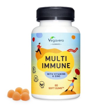 Vegavero Multivitamin Immune Gums, 60 Gume (multivitamine pentru imunitate) BENEFICII Multivitamin Immune: Nutrientii prezenti s