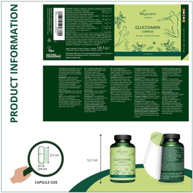 Vegavero Glucosamine Complex, 180 Capsule Beneficii Glucosamine: amelioreaza simptomele osteoartritei, exercita o actiune antiin